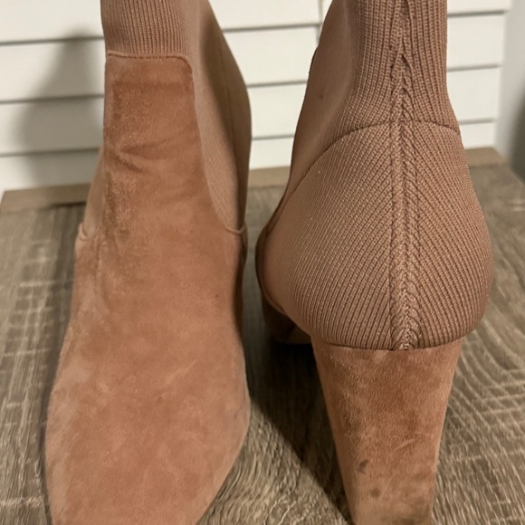 Steve Madden Sock Booties | Ribbed Knit Ankle Boots | Block Heel | Dusty Rose 11 - Picture 3 of 3
